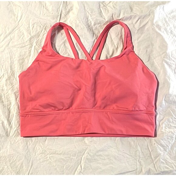Like New Lululemon Energy Longline Yoga Bra Sakura Pink Strappy Sports Bra 10 - Picture 2 of 9